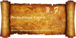 Medgyessy Fanni névjegykártya